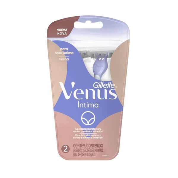 Aparelho de Barbear Gillette Venus Íntima Contém 2 Unidades