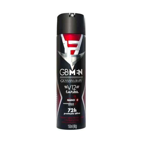 Desodorante Antitranspirante Giovanna Baby Men V12 Turbo Aerosol Embalagem 150ml