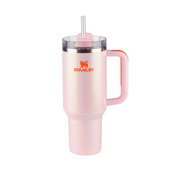 Copo Térmico Stanley com Canudo Cor Rosé Petal 1,18L