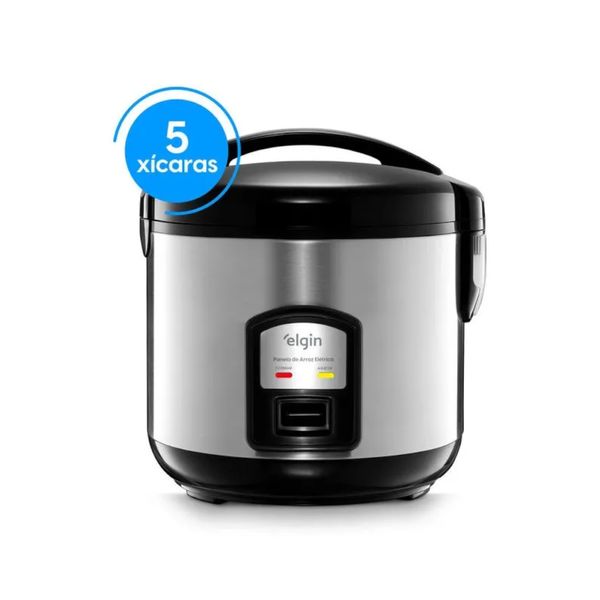 Panela de Arroz Elétrica ELGIN 5 Xícaras 1L Preto 127V