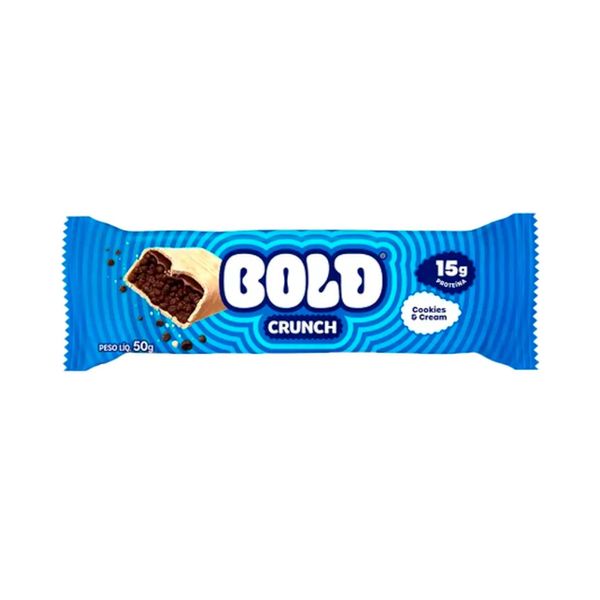 Barra de Proteína Bold Crunch Cookies Cream Embalagem 50g