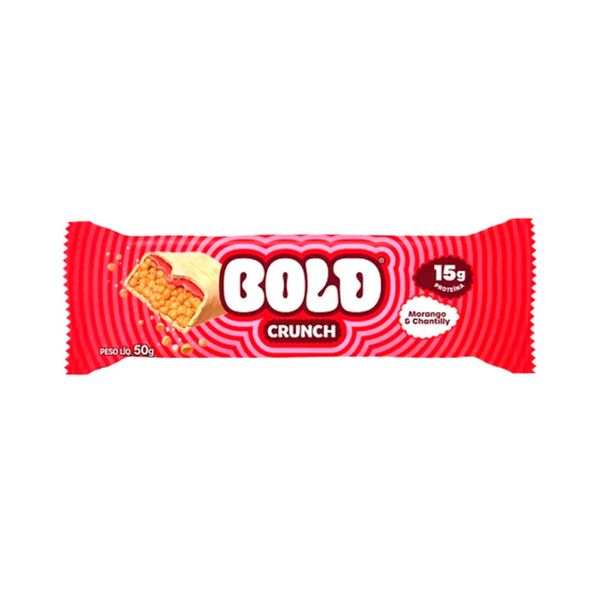 Barra de Proteína Bold Crunch Sabor Morango e Chantilly Embalagem 50g