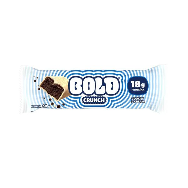 Barra de Proteína Bold Crunch Sabor Cookies & Cream Embalagem 60g