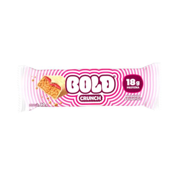 Barra de Proteína Bold Crunch Sabor Morango e Chantilly Embalagem 60g