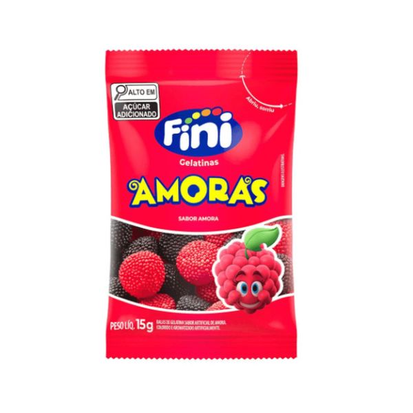 Balas de Gelatina Fini Sabor Amora Embalagem 15g
