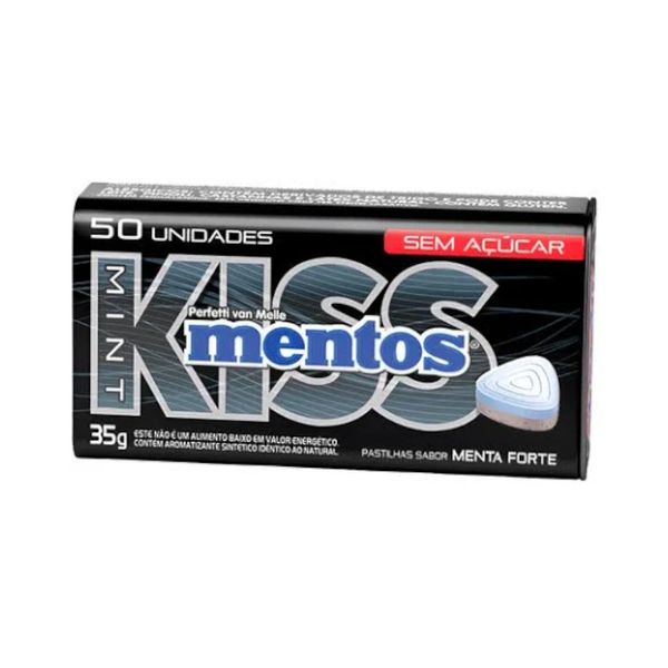 Pastilha Sem Açúcar Mentos Power Kiss Menta Forte Pote 35g