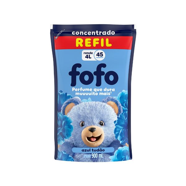 Amaciante Concentrado FOFO Azul Tudão Refil 900ml