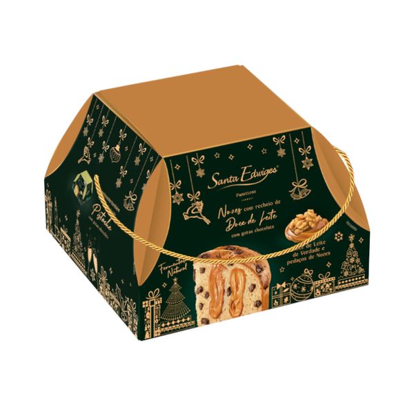 Panettone Premium Santa Edwiges Recheado Doce de Leite com Nozes Caixa 800g