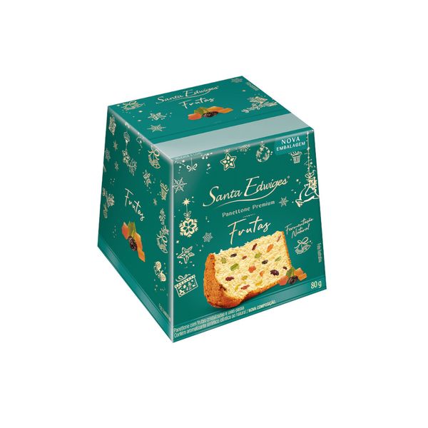 Mini Panettone Premium Santa Edwiges com Frutas Caixa 80g