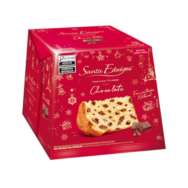 Panettone Premium Santa Edwiges com Gotas de Chocolate Caixa 400g