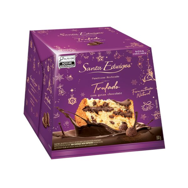 Panettone Premium Santa Edwiges Trufado com Gotas de Chocolate Caixa 500g