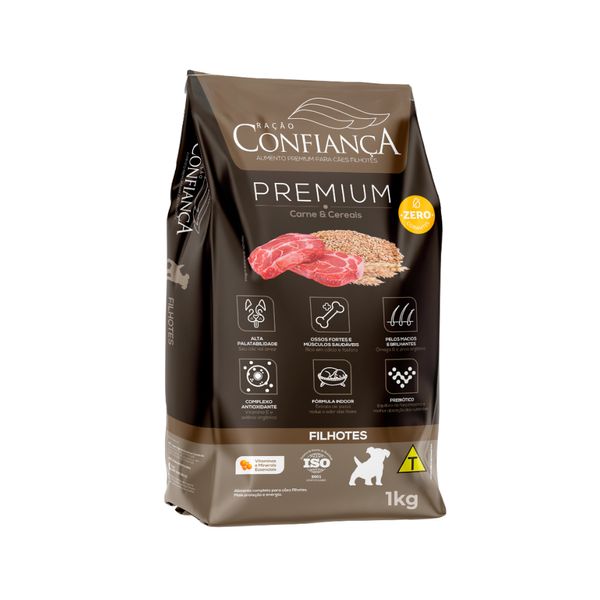 Ração para Cães Filhotes Confiança Carne e Cereais Pacote 1kg