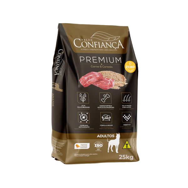 Ração Para Cães Adultos CONFIANÇA Carnes e Cereais Pacote 25kg
