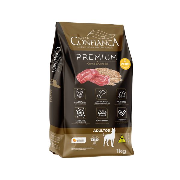 Ração para Cães Adultos Confiança Carne e Cereais Pacote 1kg