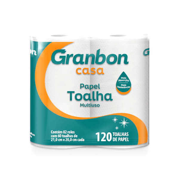 Papel Toalha GRANBON Multiuso 2 Rolos pacote