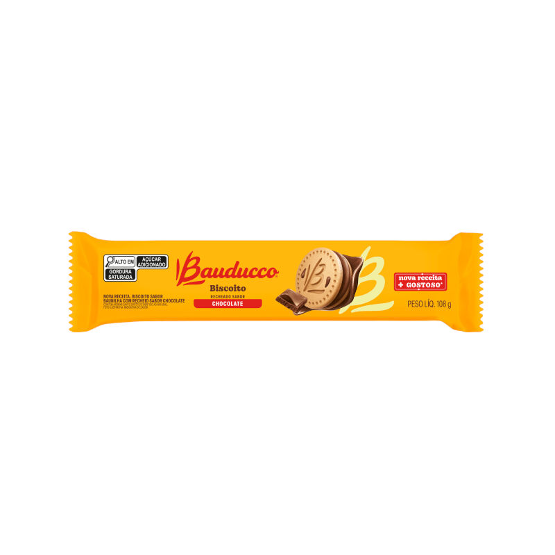 Biscoito Recheado Bauducco Sabor Chocolate 108g