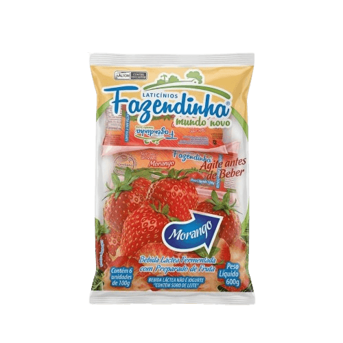 Bebida Láctea Fazendinha Sabor Morango Sachê 600g