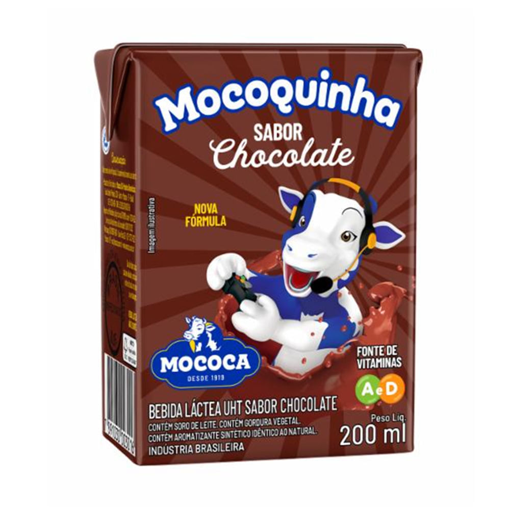 Bebida Láctea UHT Mocoquinha Sabor Chocolate 200ml