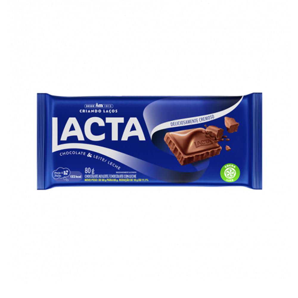 Chocolate Lacta Ao Leite Barra 80g